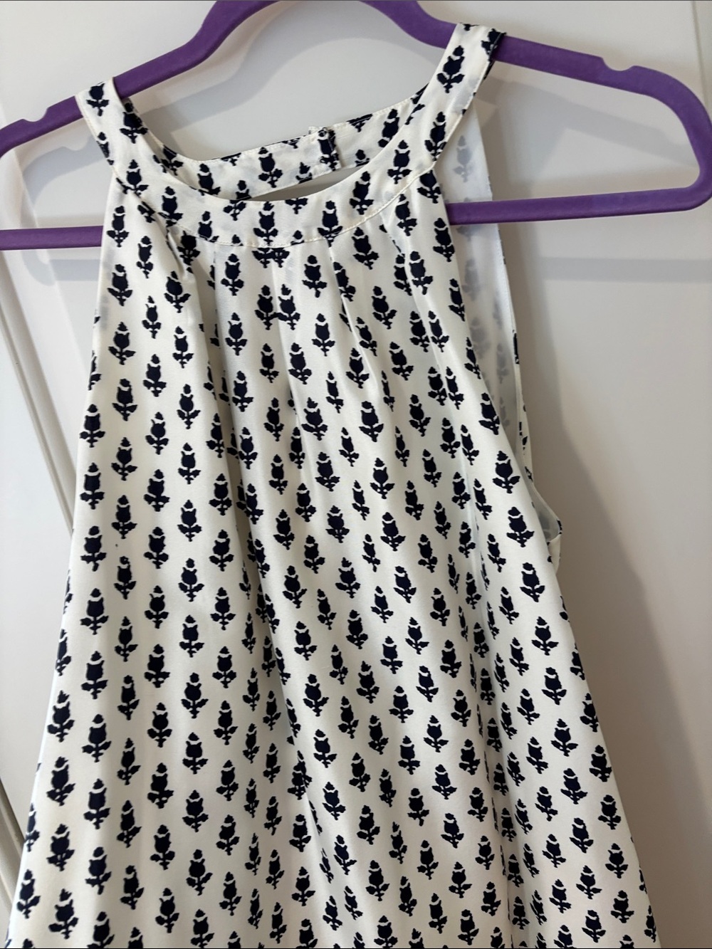 J. Crew Cream Halter Mini Dress with Black Floral Print - Picture 5 of 5